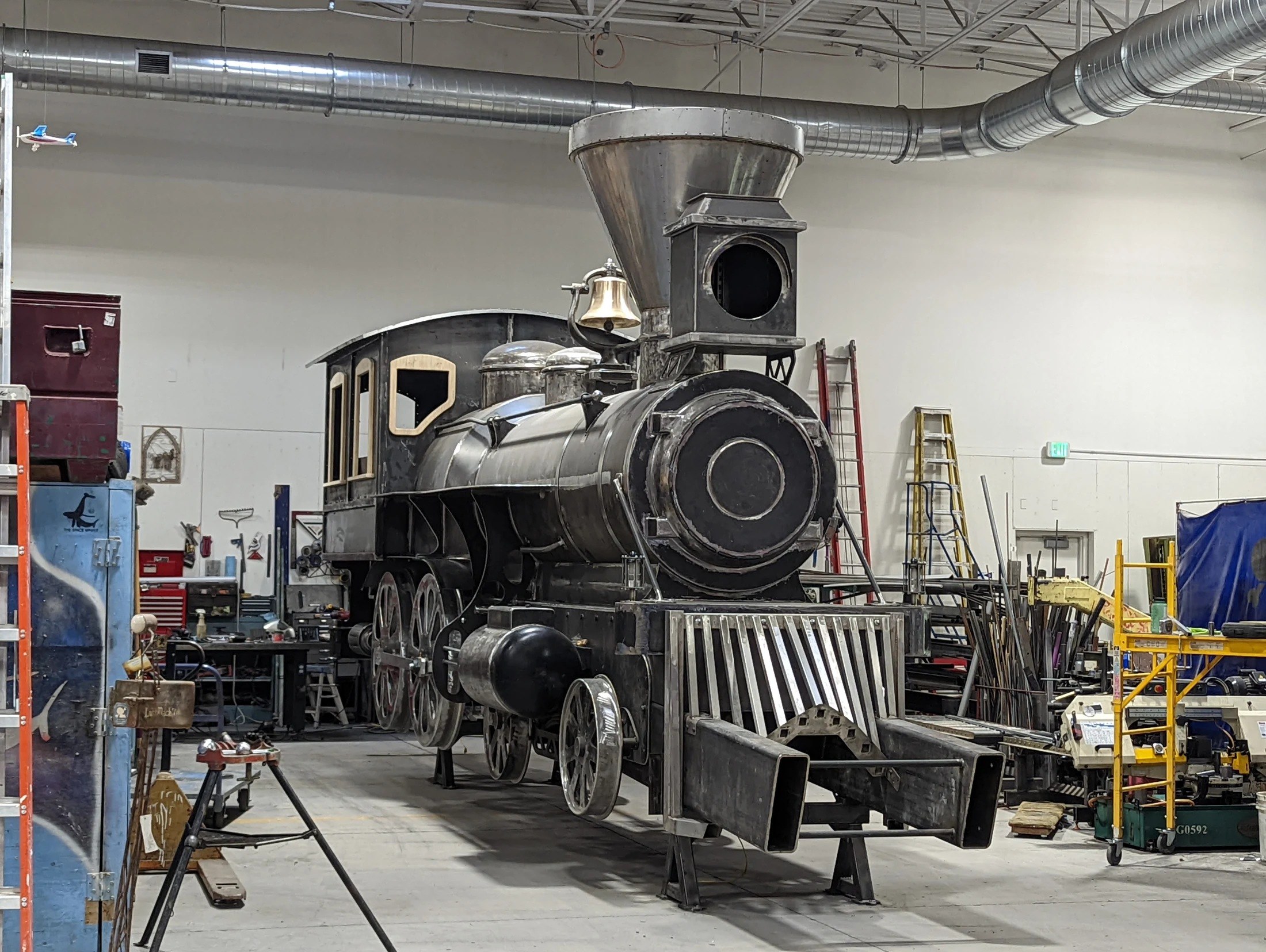 Lawn Dart locomotive sculpture