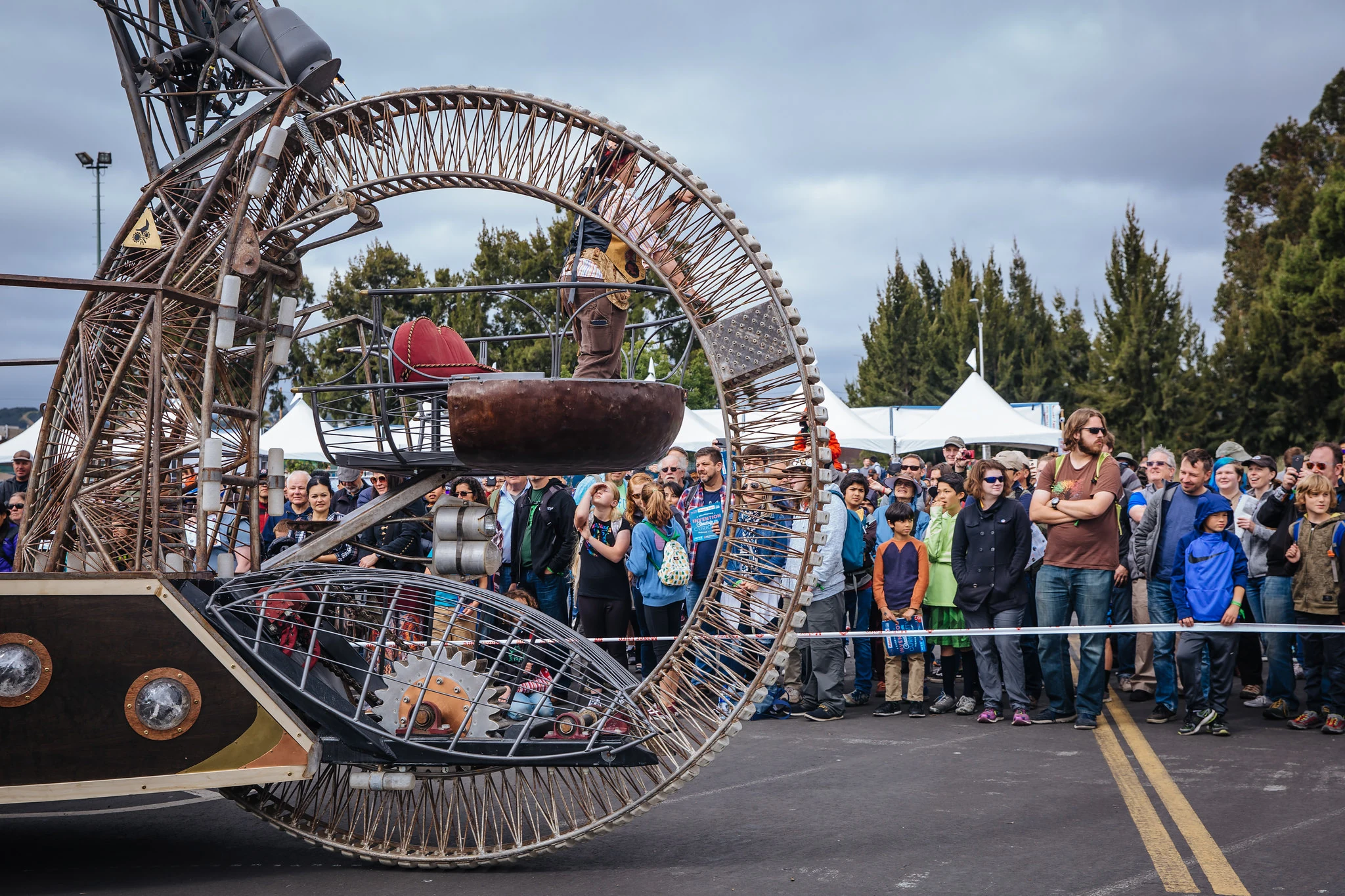 The Clock Ship Teresita wheel and mechanical structure at a public event